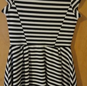 Children's Place Black and White Striped Dress